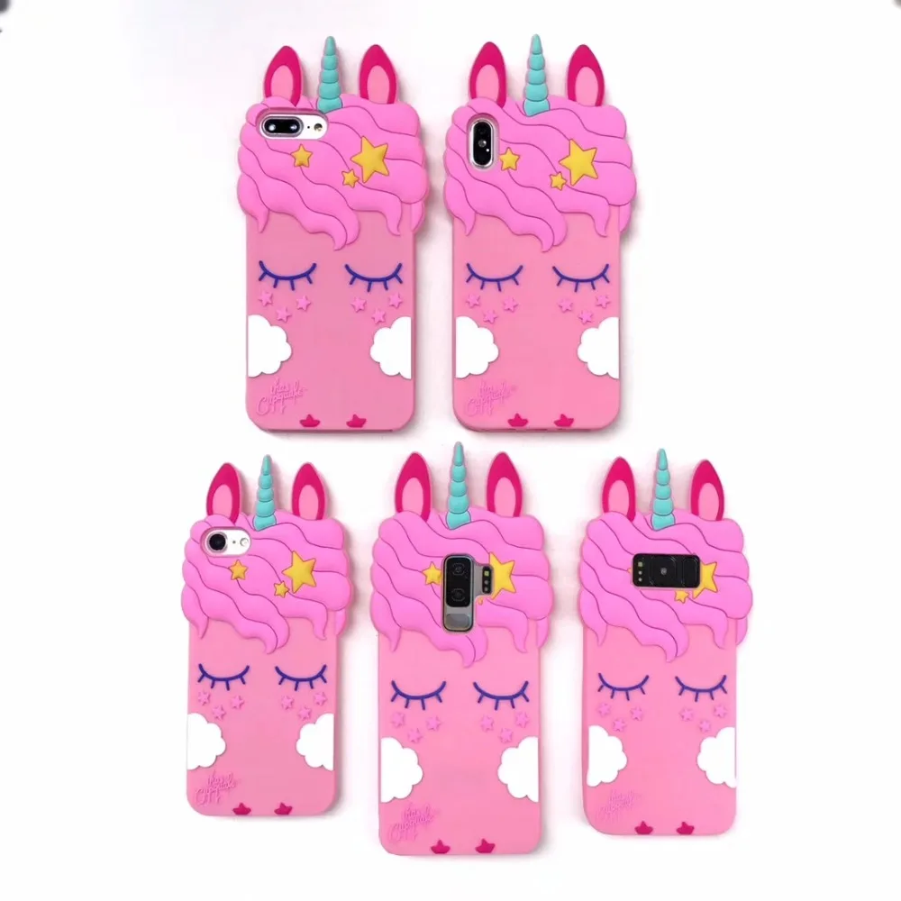 

For Huawei Y6 Y5 II Y7 2018 Enjoy7S 3D Cute Unicorn Silica gel TPU Cover For Huawei P 20 Lite Pro Mate10 Lite Nova 3 3i Cases