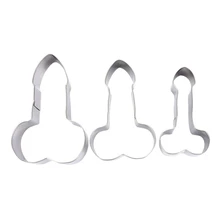 3 шт. Творческий пенис печенья измельчитель овощей Нержавеющая сталь вырезать печенье плесень Пособия по кулинарии Инструменты комплект Кухня Интимные аксессуары