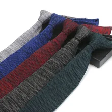 Повседневный цветной вязаный мужской галстук с острым вырезом, жаккардовый Свадебный Вязаный Галстук в монохромную полоску