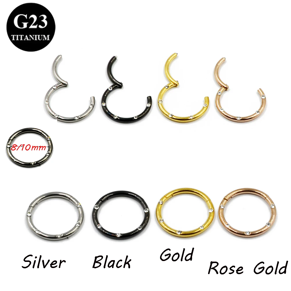 

G23 Titanium Hinged Segment Ring 16g 14g Nose Lip Nipple Septum Cartilage Nipple Tragus Clicker Captive Body Piercing Jewelry