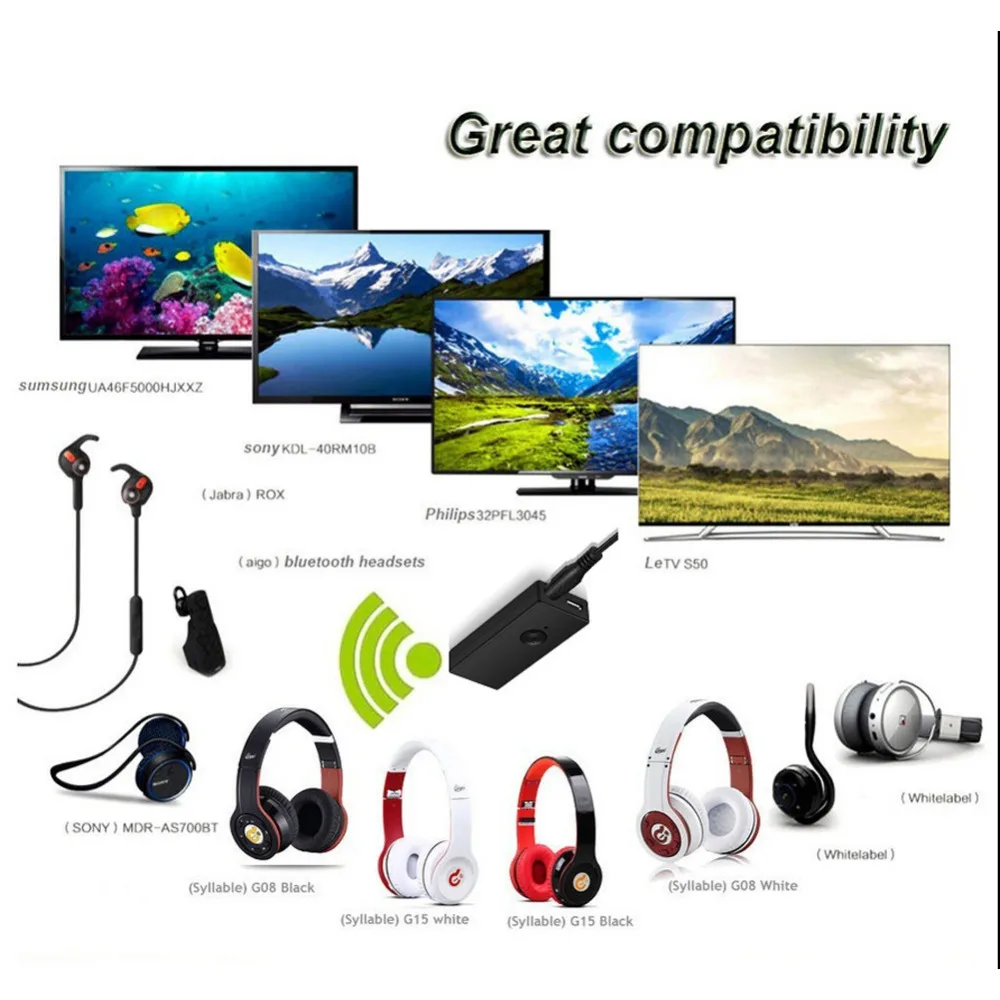 Bluetooth передатчик беспроводной Bluetooth аудио передатчик адаптер RCA/3,5 мм для ТВ, наушников, ПК, ноутбука, планшета, MP3/MP4