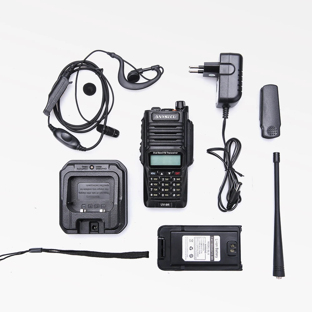 Anysecu UV-9R 8 Вт Cb Ham Радио Водонепроницаемый иди и болтай Walkie Talkie136-174 & 400-520 МГц UV9R VHF Любительская рация двойного диапазона 2 way Радио