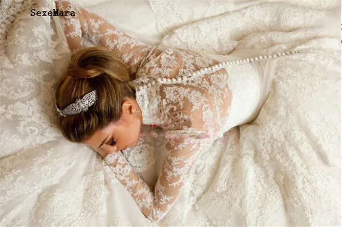 2018-new-design-wedding-dresses-vestidos-de-noiva-white-long-sleeves-v-neck-vintage-lace-a-line-bridal-gowns (2)
