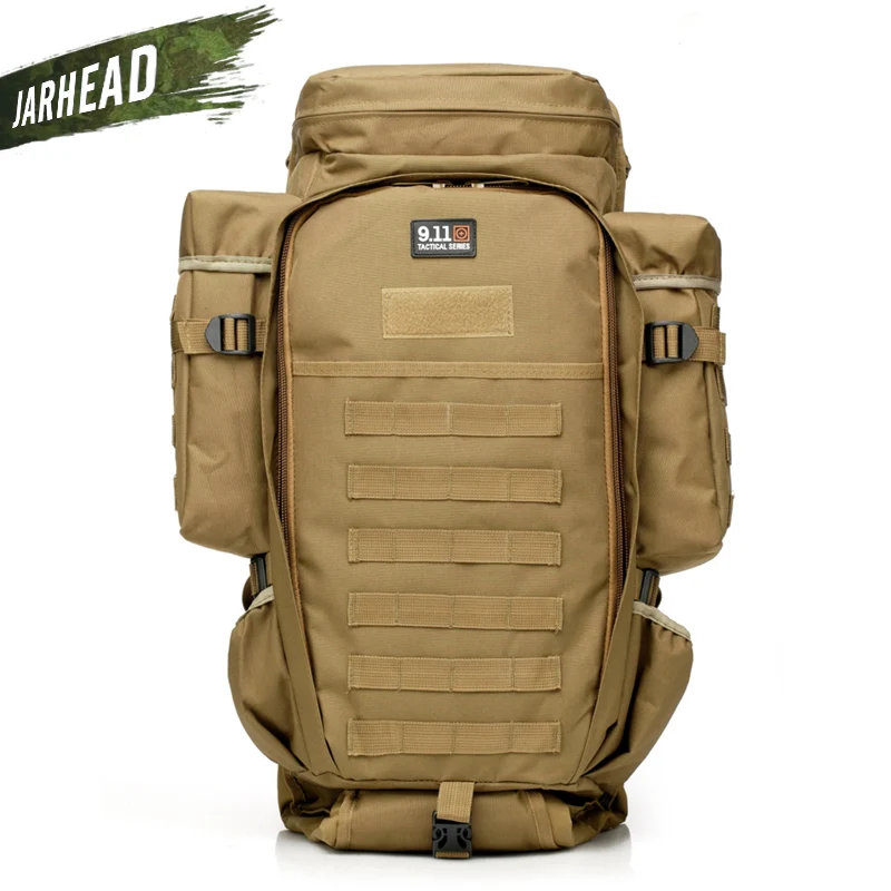 911 Military Combined Backpack 60L Large Capacity Multifunction Rifle Rucksacks Men Travel Trekking