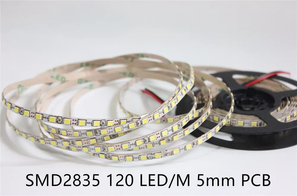 5 мм PCB 3014 2835 Светодиодная лента 12 в белый/теплый белый 120 светодиодов/м гибкий цвет