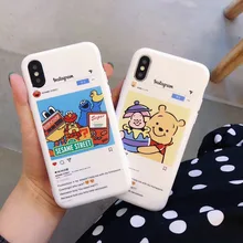 

maosenguoji fashion ins Screenshot funny lovely Sesame Street Winnie Mobile Phone Case for iphone 6 6s plus 7 7plus 8plus X 10