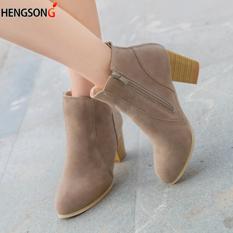 black boots with square heel
