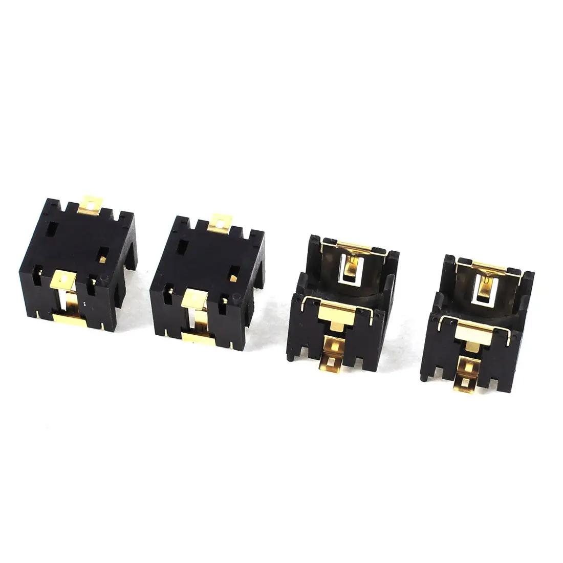 

4 Pcs Black Plastic Button Coin Cell Battery Socket Holder for 2 x AG13/LR44