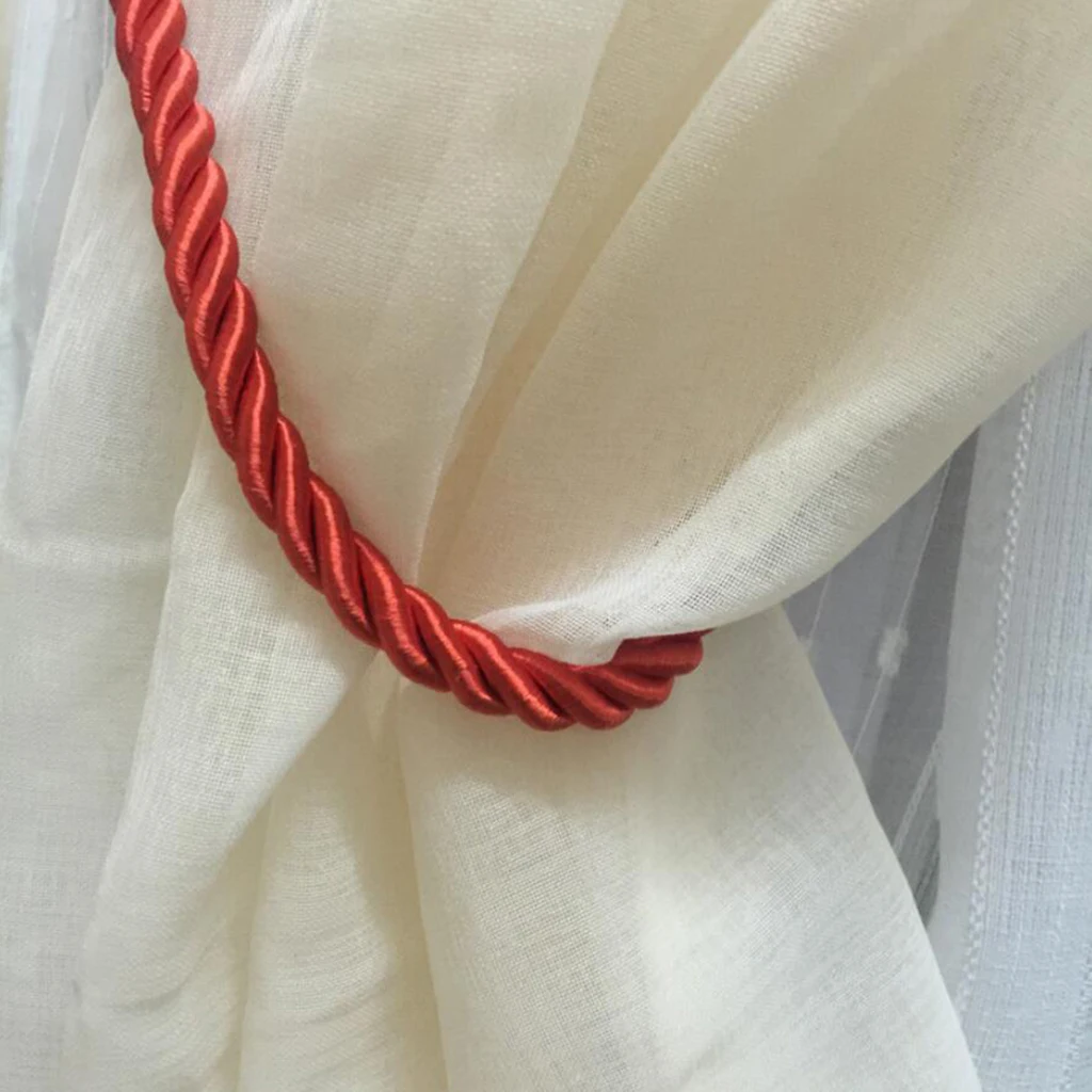 4 PCS Hot Europe Style Rope  Curtain Tieback Tassel Rope Thick Twisted Living Room Bedroom Decoration Red