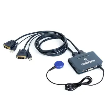 

DVI KVM Button Switcher 2-Port USB HDMI Cable KVM Switch Video Cable And USB Peripheral Sharing Support HD Resolution