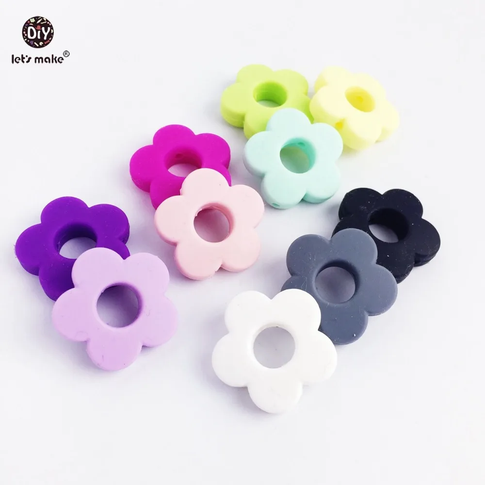 50 шт. силиконовые бусины для прорезывания зубов 2 5 см|beads flower|beads beadsbead making |