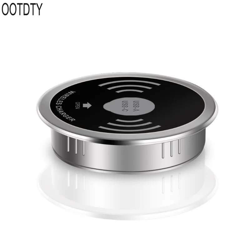 

Desktop Wireless Charger Fast Charging Pad Waterproof Plug Hole Conference Table Desk Home Office for iPhone iPad Samsung Huawei