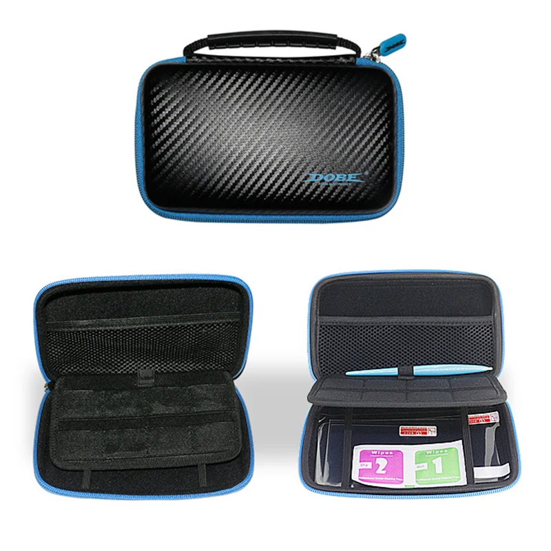 

3 в 1 хранения eva путешествия несущих сумка чехол для Nintendo Новый 2 DSLL Новый 2DS XL защитный комплект w/Экран Плёнки Стилусы ручка