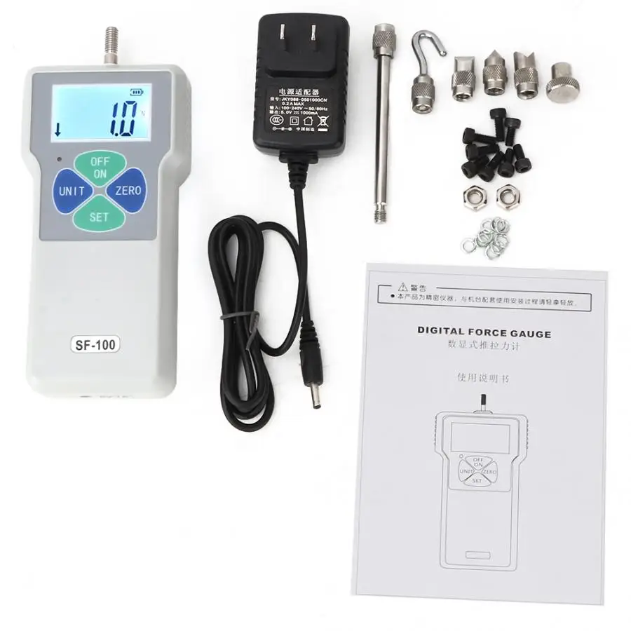 Digital Force Gauge 100N 100-240V Digital Force Meter Portable for lab with Large LCD Display U.S. regulations Digital Force Gauge 100N 100-240V Digital Force Meter Portable for lab with Large LCD Display U.S. regulations