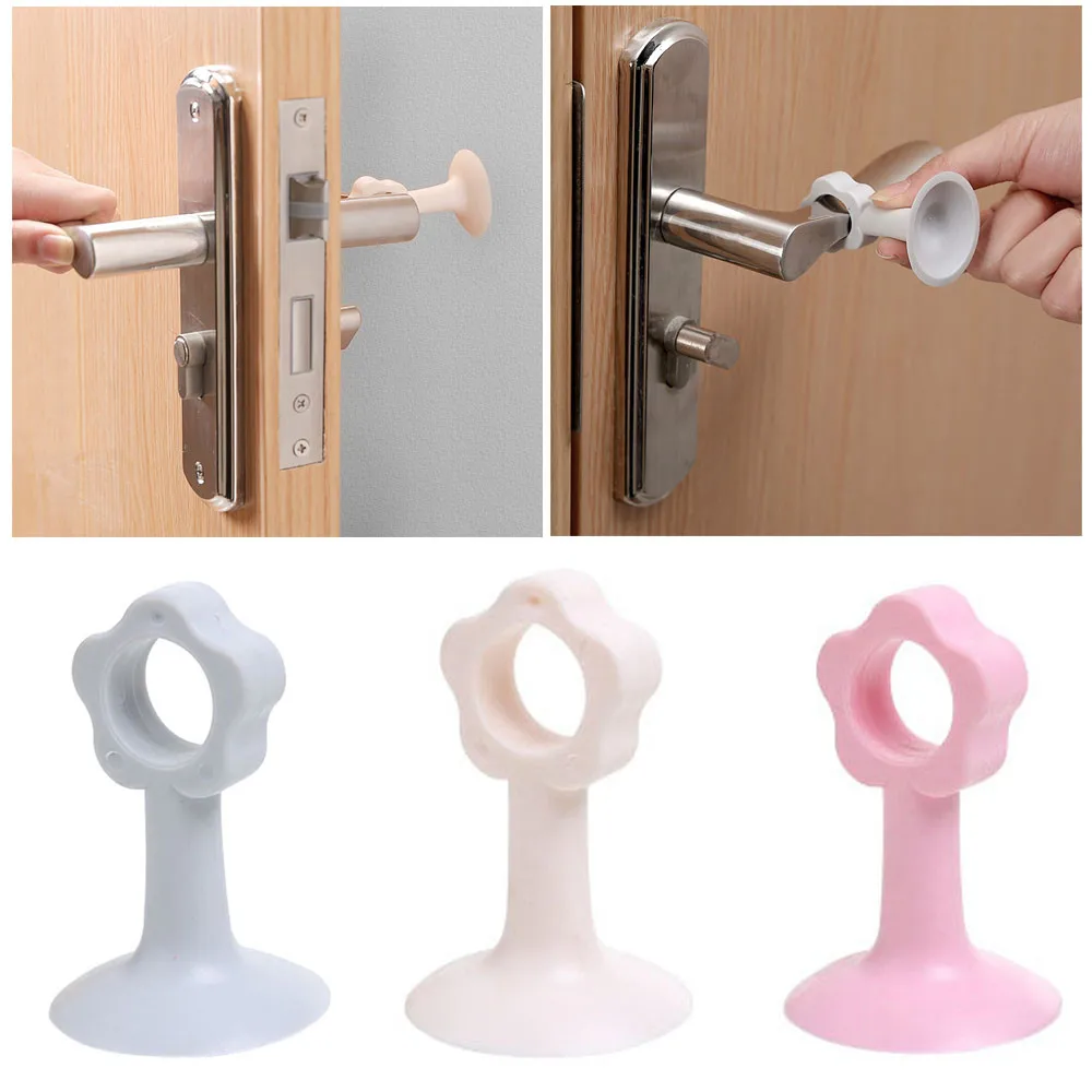 

New Silicone Decor Door Stopper Silencer Crash Pad Wall Protectors Stop Doorknob Back Wall Protector Crash Pad