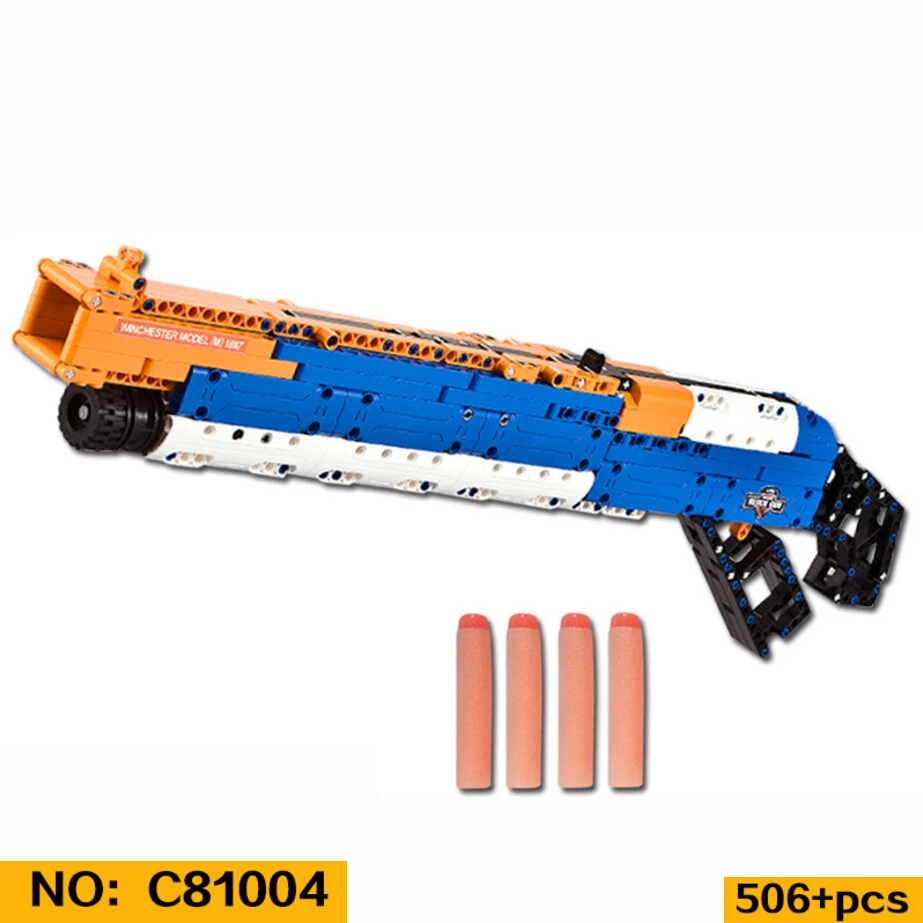

Idear Modern Military Wars M1887 Gun Building Block Assemblage Model Bricks with Soft Bullet Toys for Boys Gifts