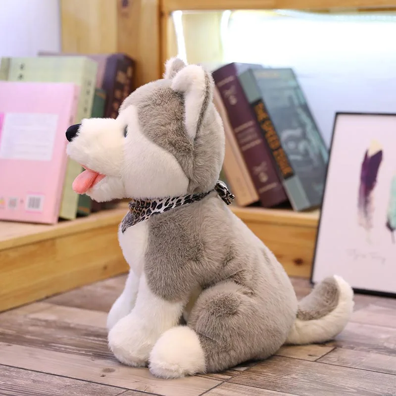 Плюшевая игрушка Husky Реалистичная собака мягкая Зверюшка реалистичное животное