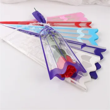 

Free Shipping 90pcs/lot Singe Rose Packaging Bag Waterproof Cellophane Paper Flower Carry Bag for Florist
