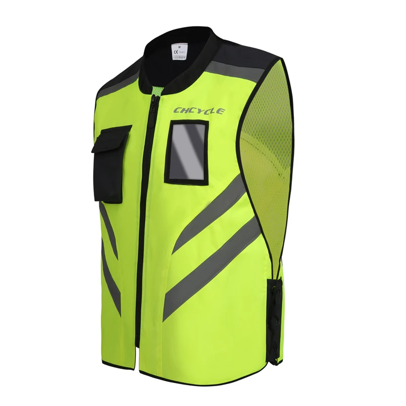 CHCYCLE светоотражающий мотоциклетный жилет безопасность, высокая видимость куртка светоотражающий сигнал Велоспорт мото жилетка желтая лента на одежде