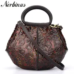 Norbinus из натуральной кожи Для женщин сумки роскошь Сумка Винтаж Crossbody Сумка женская из натуральной коровьей кожи с короткими ручками