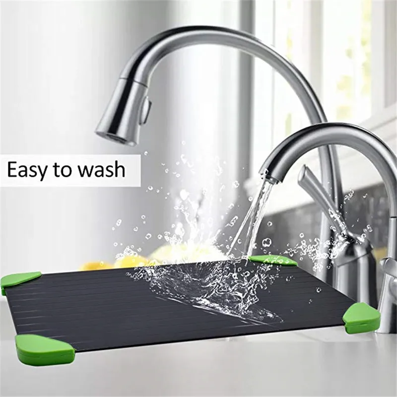 Large Quick Thaw Meat Plate Aluminum Cutting Board Quick and Safe Thawing Plate Frozen Food Meat Kitchen Cutters and Accessories Large Quick Thaw Meat Plate Aluminum Cutting Board Quick and Safe Thawing Plate Frozen Food Meat Kitchen Cutters and Accessories