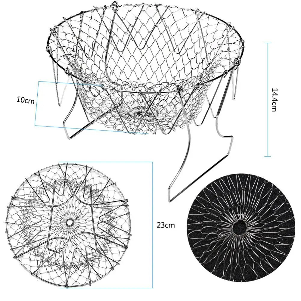 Нержавеющая сталь складной французский для картофеля-фри Корзина Дуршлаг для кухни инструмент для приготовления вареного жареного фрукты овощи дренаж