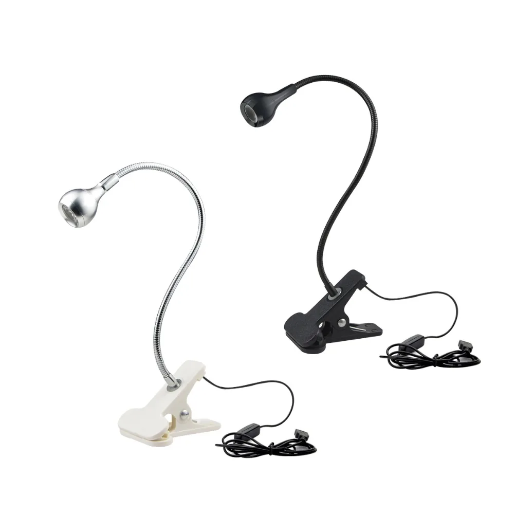 LED Desk Lamp 1W Flexible USB LED Table LampWith Clip Lamparas De Mesa Book Reading Study Lamp LED Light With Button Switch