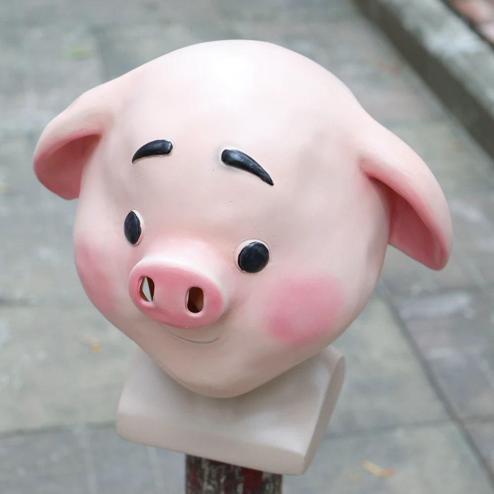 2019 Sweet Cute Pig Mask Funny Animal Mask Zoo Pig Mask Halloween Latex Mask Cosplay New (4)