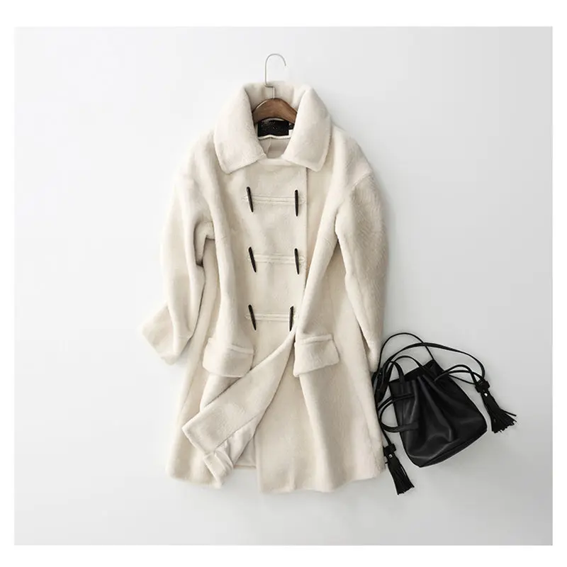 Vestes Agneau Fourrure Qualité 2018 Moutons Parkas Beige Épais Tonte Yolanfairy Hiver Véritable Manteau Des Mujer Top De Automne Chaud Mf575 Femmes shrdCxtQB