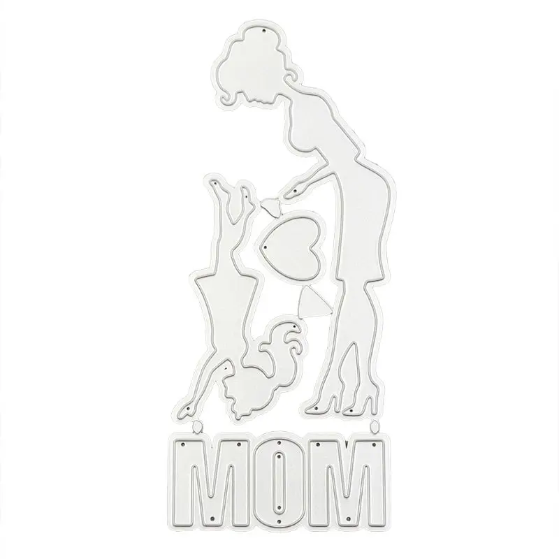 

Carbon Steel Mother's Day Mom Daughter Cutting Die Embossing Stencil Template Mold DIY Paper Art Scrapbook Bookmark Card Decor