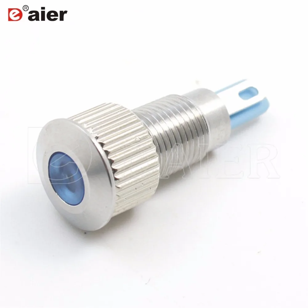 

100PCS Indicator Light 8MM Panel Mount Metal Convex Solder Terminal Waterproof IP67 Lamp With LED Light