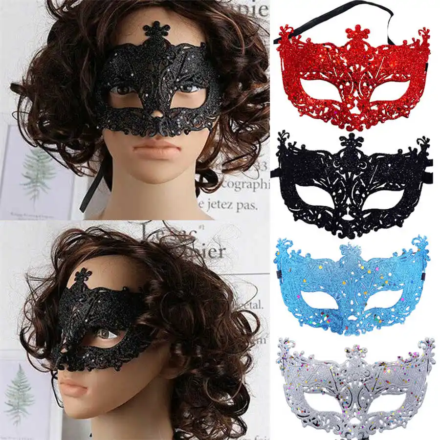 Men Women Sex Ladies Masquerade Ball Mask Venetian Halloween Party Eye Mask New Black Carnival Fancy Dress Costume Party Decor