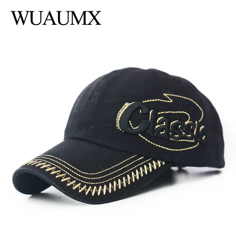 Wuaumx Классические летние Бейсбол шапки Для мужчин Для женщин Весна Оборудованная Snapback Hat Повседневное вышивка кепка черная бейсболка мужская летняя, козырек от солнца кепка, кепки, мужские летние шляпа