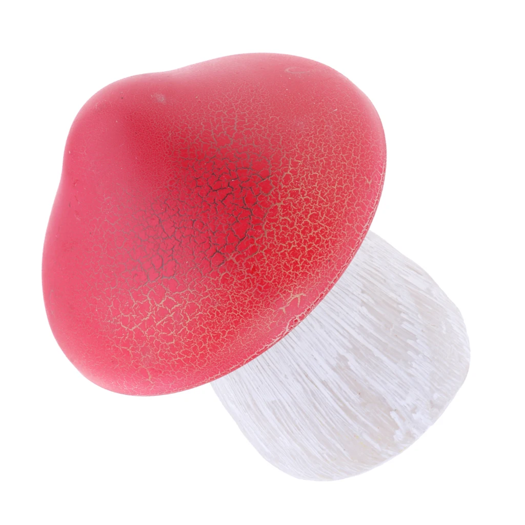 Solar Garden Mushroom LED Light Landscape Lamp Fairy Tale Resin Lawn Decor