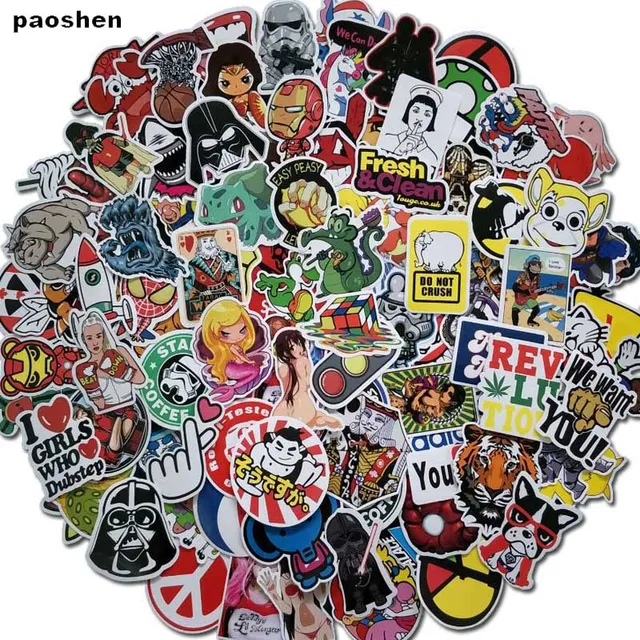 100 Pcs Y Hybrid Stickers For Laptop Skateboard Luggage Car 100 Pcs Y Hybrid Stickers For Laptop Skateboard Luggage Car Styling Bike Jdm The Bathroom Graffiti Guitar Diary