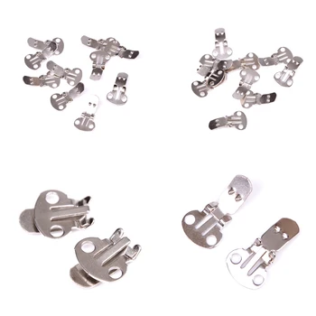 

Hot Sale 10PCS/Set Blank Stainless Steel Flower Shoes Clips On Findings Silver Color DIY Craft Buckles For Shoes Accessories