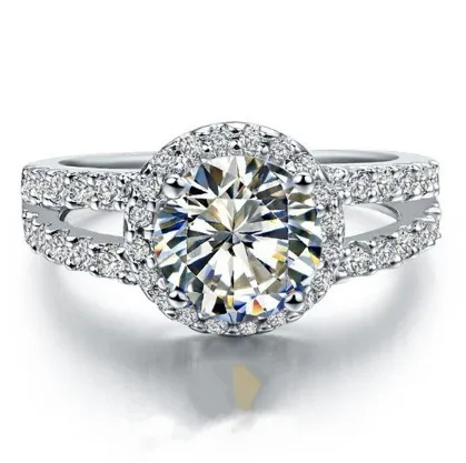 

Trendy Jewelry 1Ct Round Cut Synthetic Diamonds Ring Engagement Wedding 925 Sterling Silver,Luxury Color Nice Rings in Jewelry