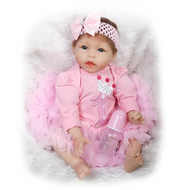 

NPK 55CM Silicone Reborn Girl Baby Doll Vinyl Lifelike Princess Toddler Newborn Babies Dolls Toys For Girl Menina Bebe Brinquedo
