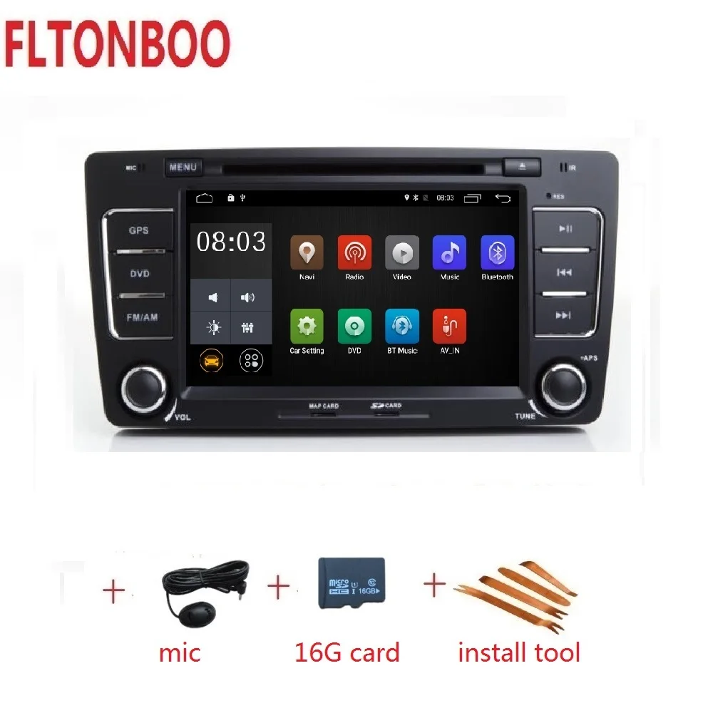 Android 9 для Skoda Octavia gps-навигация wifi радио bluetooth руль Canbus Бесплатный 8g карта mic