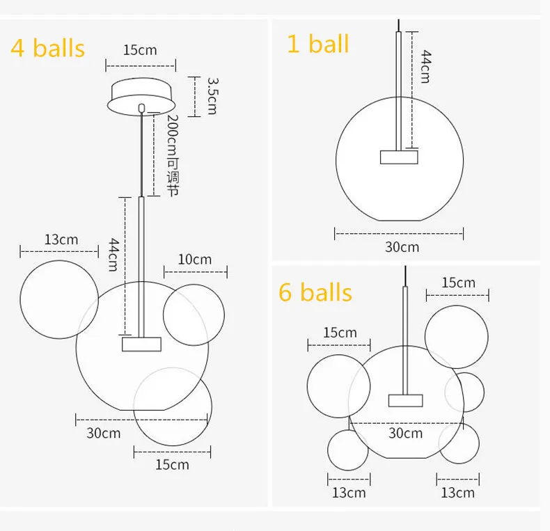 Новинка, Скандинавский дизайн, студийный светодиодный подвесной светильник для столовой, бара, ресторана, художественный стеклянный шар, пузырьки, светильник, светильники
