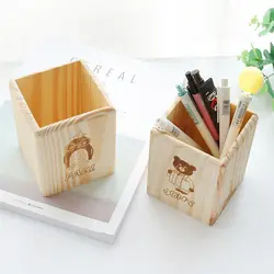 Multi-function creative Bamboo Made органайзер для канцелярских принадлежностей ручка карандаш держатель Коробка Для Хранения Чехол Квадратный Контейнер