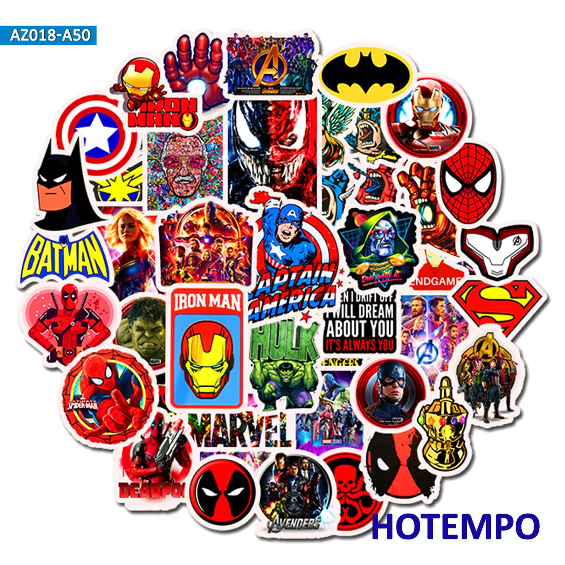 Super Hero Cartoon Comic Anime Stickers Pack Movies Character Men for Mobile Phone Laptop Luggage Skateboard Car Decal Stickers
