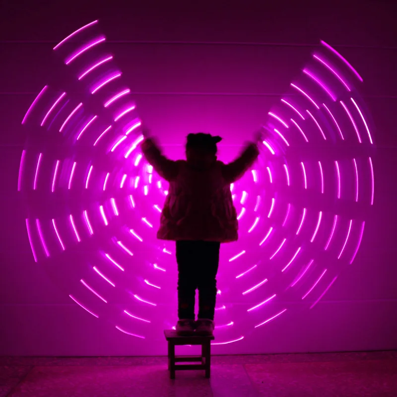 2018 Children LED Light Isis Wings Belly Dancing 360 Degree Egyptian Stage Performance New Arrival Kids LED Wings With Sticks