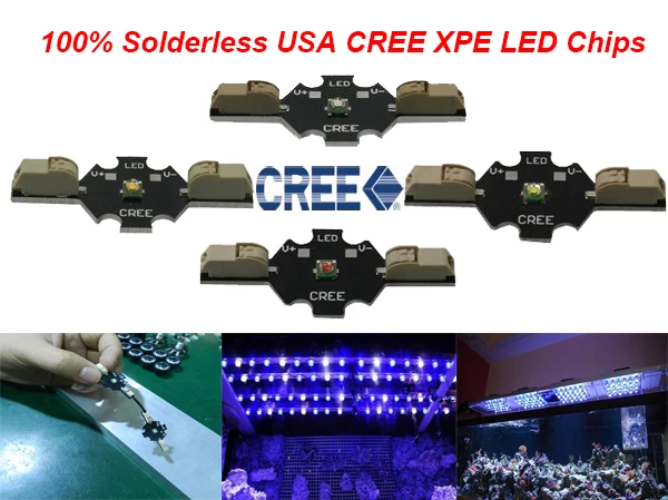 

1pcs/lot Solderless CREE XPE LED 1W 3W Blue 460-470nm red 620-620nm green 515-535nm cool white 6000-6500k,LED Chip Emitter