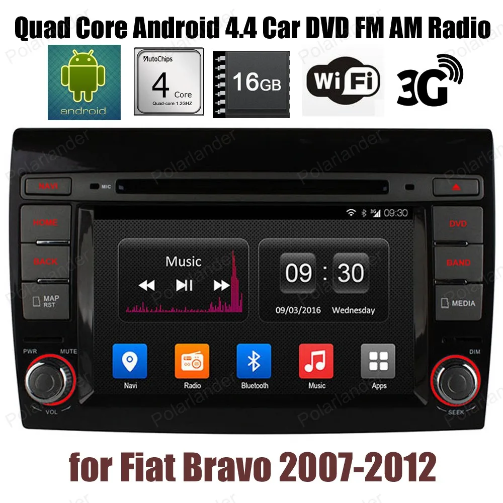 Android4 4 Car DVD 1024 600 16G ROM Quad Core radio Support GPS BT 3G WiFi