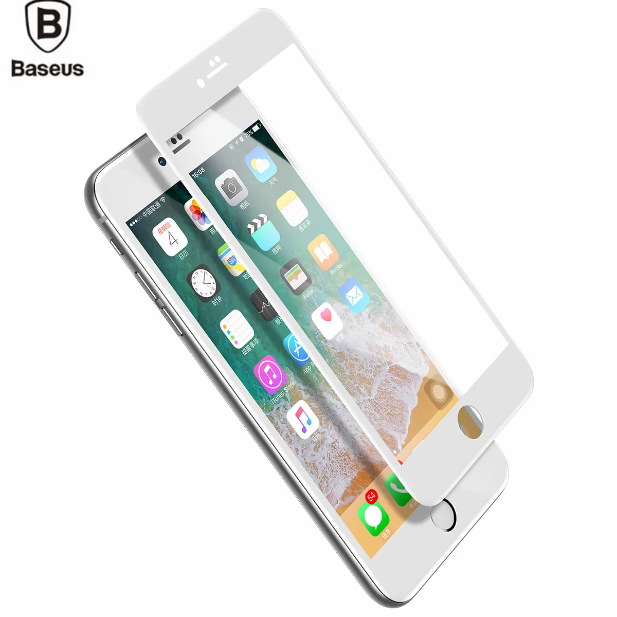 Kopen BASEUS glas op de voor iphone 7 9 H 7D Bescherming Rand Full Screen Gehard Glas Protector voor beschermende glas op de iphone 7
