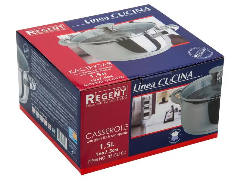 Кастрюля REGENT INOX, CUCINA, 1,5 л