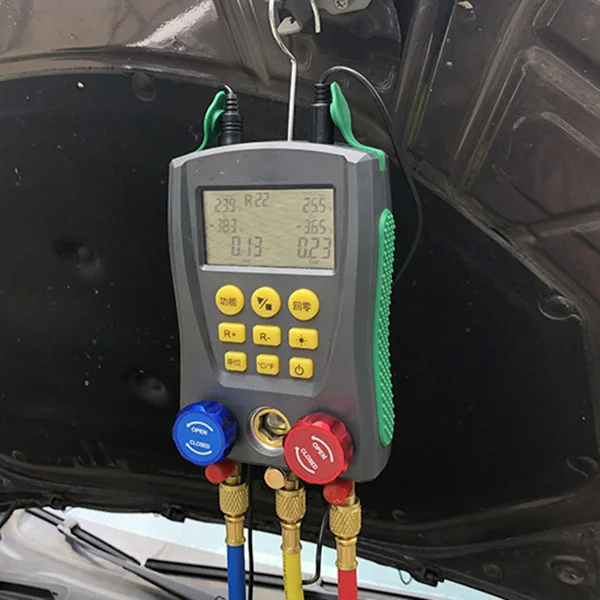 

Digital Manifold Gauge Refrigeration Pressure Tester HAVC 2-Way Valve Tool CLH@8