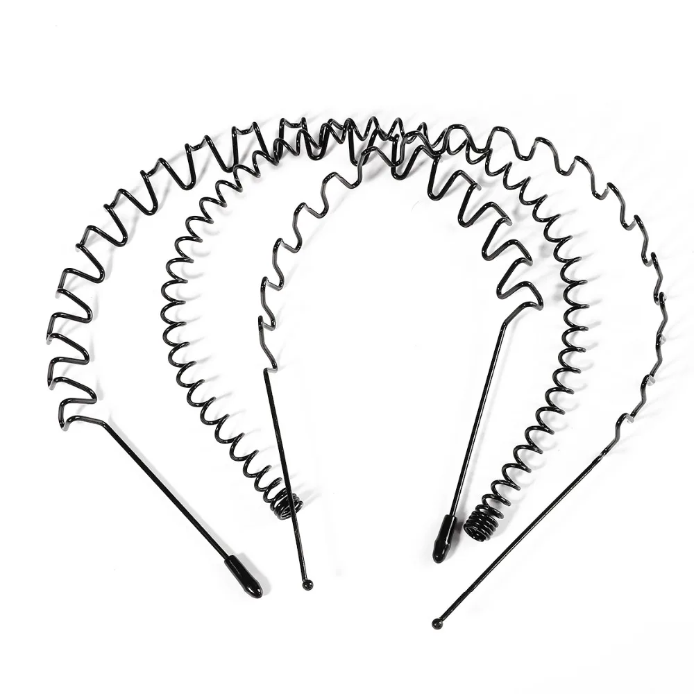 

Fashion Black Metal Waved Style Alice Sports Hairband Solid Men Women Unisex Hair Band 1Pcs Casual Adult Headwear 8 Styles