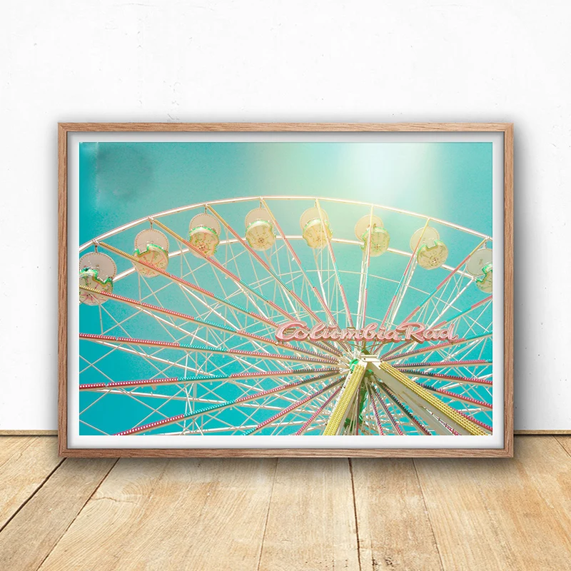 Ferris Wheel Print, Girls Room Wall Art Decor, Printable Wall Art, Girl Baby Bedroom Poster